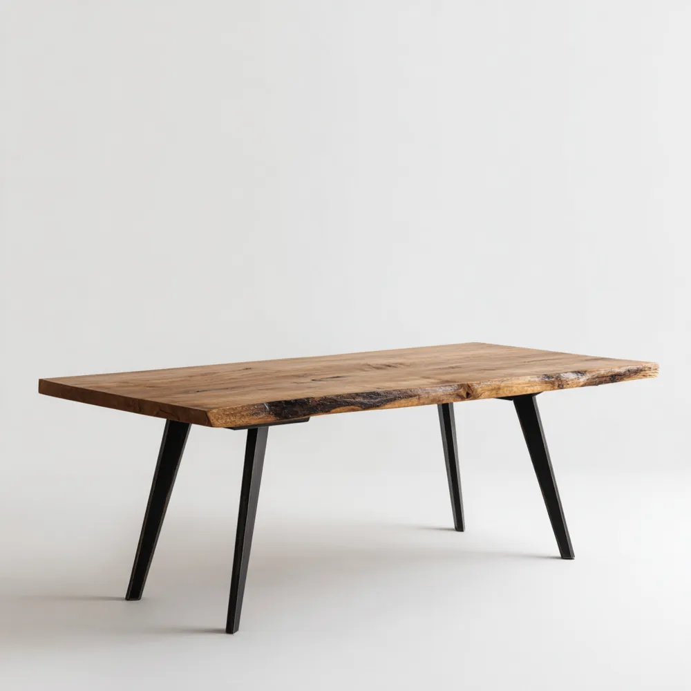 Table à manger en bois et métal 200x100x75 cm - Style industriel