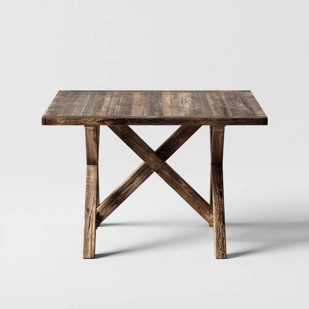 Table à manger en bois massif 140x80x75 cm – finition Naturelle