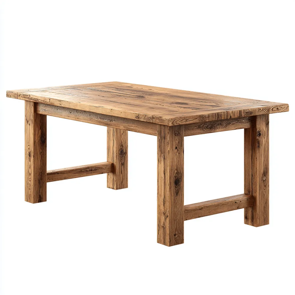 Table à manger en bois massif 180x90x75 cm – Finition Rustique – Design Classique