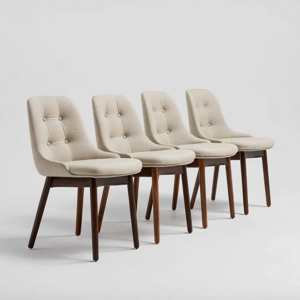 Chaise de salle à manger Tissu 45x55x85 cm – Beige – Design Contemporain