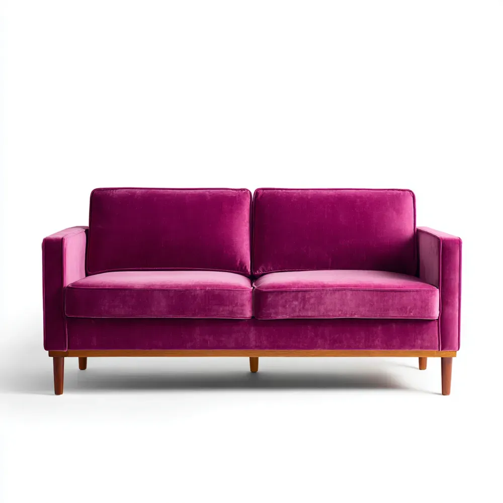 Divano due posti in velluto 150x80x85 cm - Rosa - Design Moderno