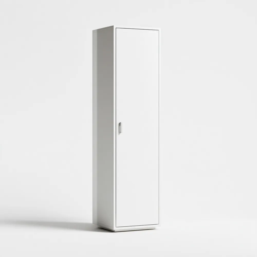 Armadio alto singolo in metallo 180x40x35 cm - Bianco - Design moderno