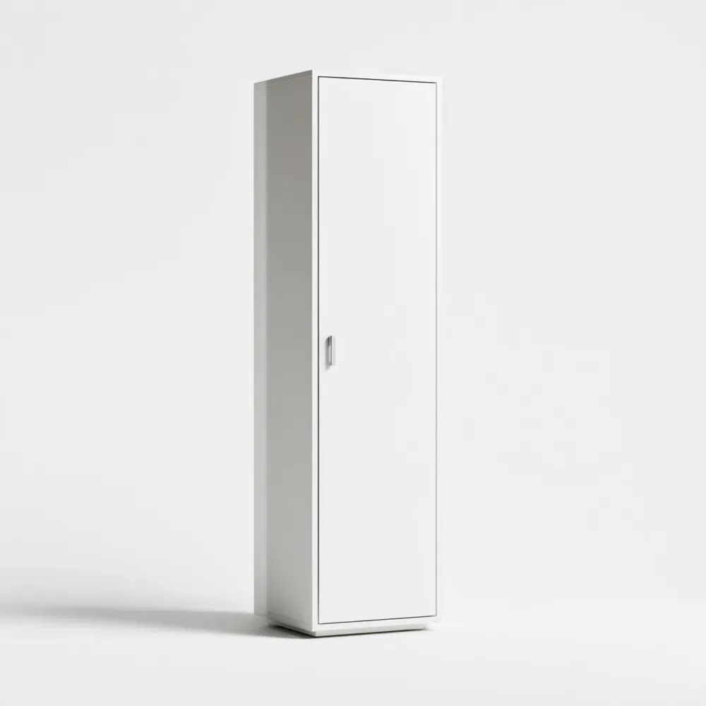 Armadio alto singolo in metallo 180x40x35 cm - Bianco - Design moderno