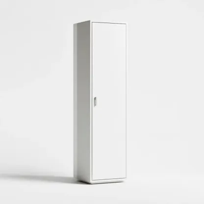 Armadio alto singolo in metallo 180x40x35 cm - Bianco - Design moderno