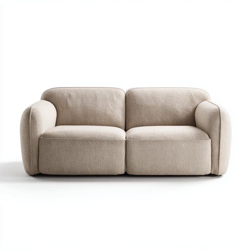 Divano due posti 150x85x70 cm in tessuto - Beige - Design moderno