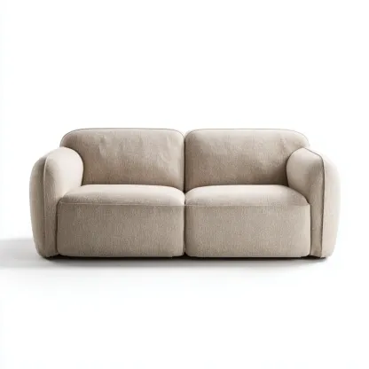 Divano due posti 150x85x70 cm in tessuto - Beige - Design moderno