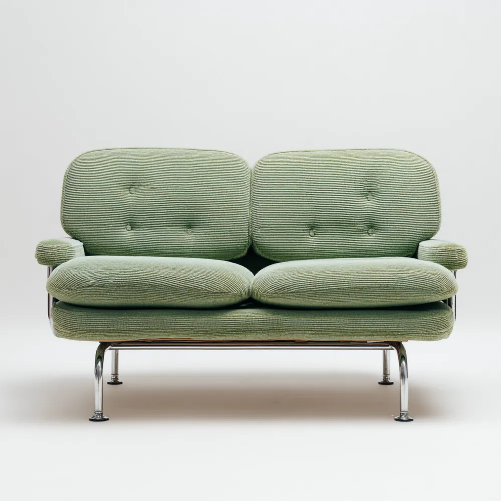 Divano due posti tessuto 140x80x75 cm - Verde - Design contemporaneo