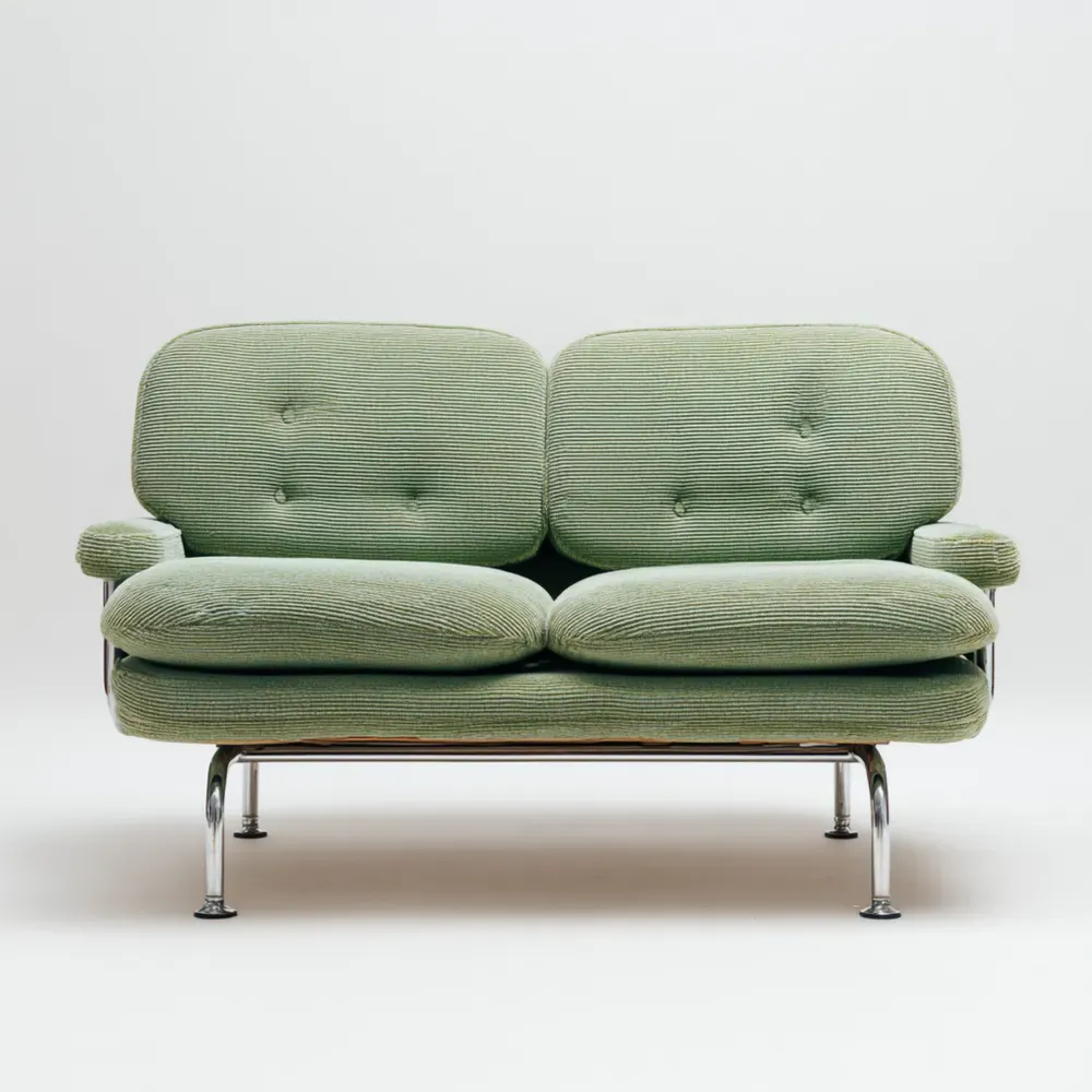 Divano due posti tessuto 140x80x75 cm - Verde - Design contemporaneo