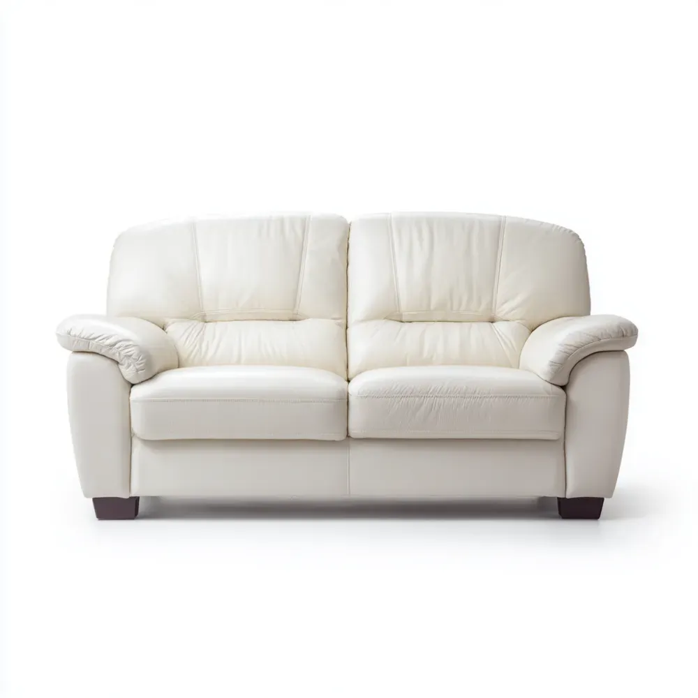 Divano due posti in pelle 150x85x90 cm – Bianco – Design moderno