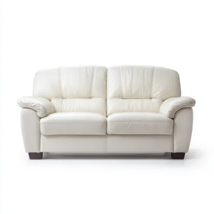 Divano due posti in pelle 150x85x90 cm – Bianco – Design moderno