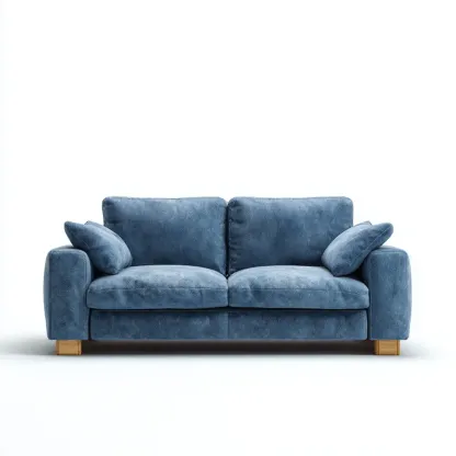 Divano due posti in tessuto 150x85x90 cm - Blu - Design moderno