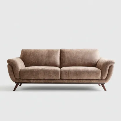 Divano due posti in tessuto 190x85x90 cm - Marrone - Design contemporaneo