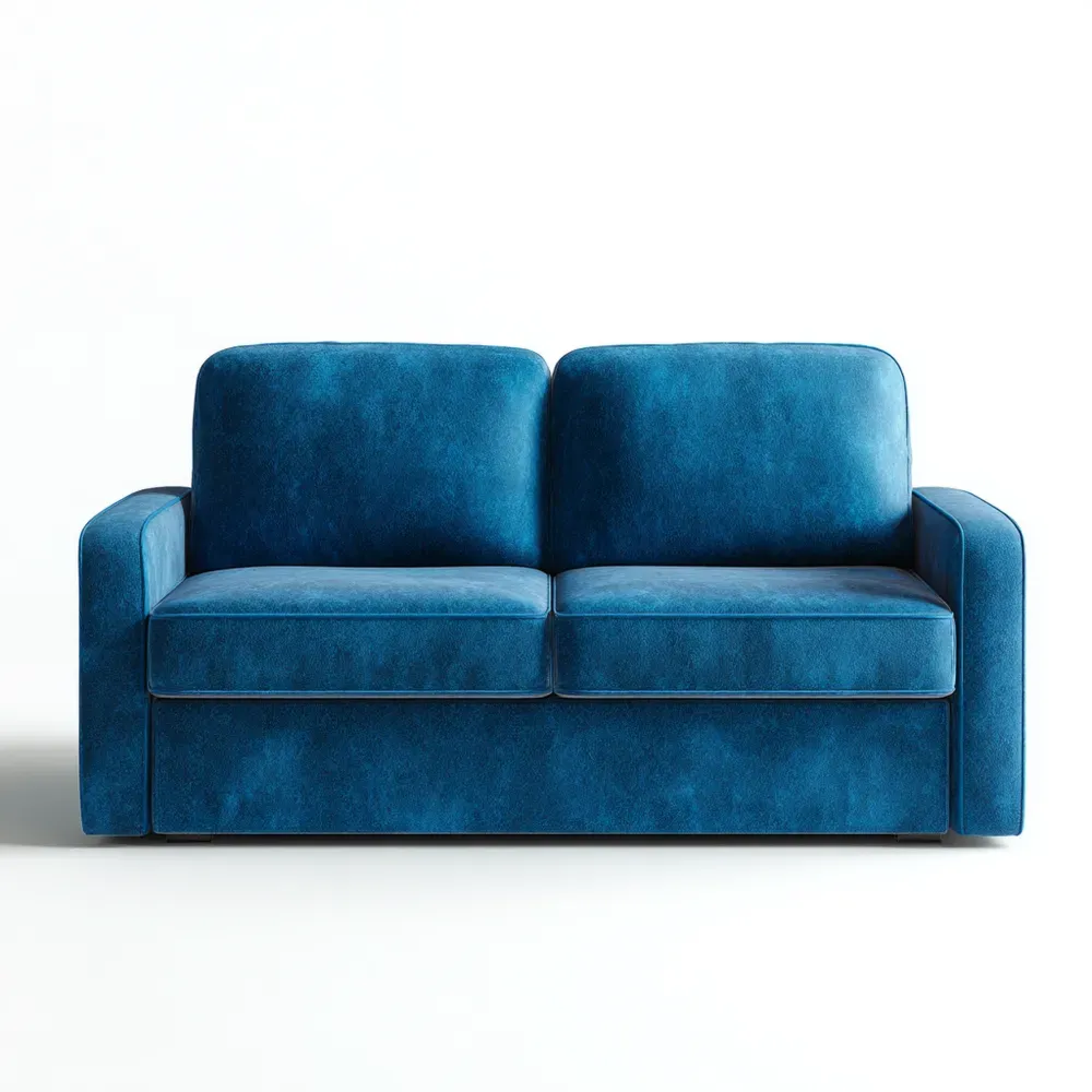 Divano due posti in tessuto Blu 150x85x90 cm - Design moderno