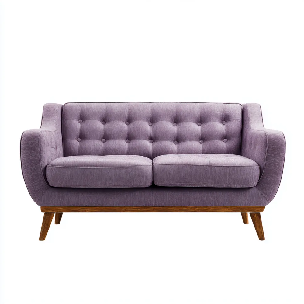 Divano due posti in tessuto 150x85x90 cm - Viola - Design moderno