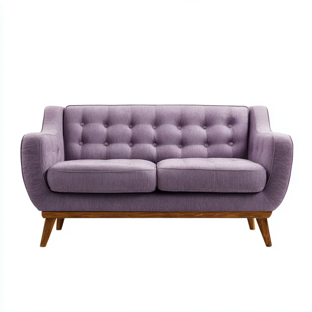 Divano due posti in tessuto 150x85x90 cm - Viola - Design moderno