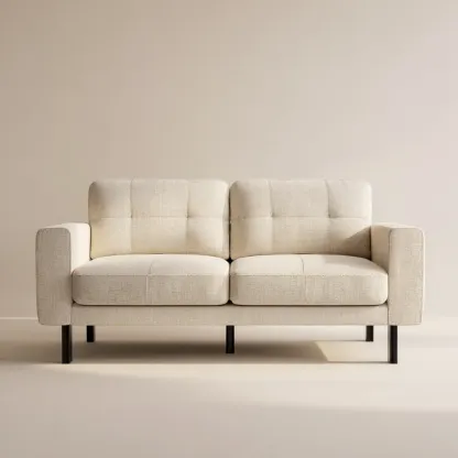 Divano due posti in Tessuto 140x80x85 cm - Crema