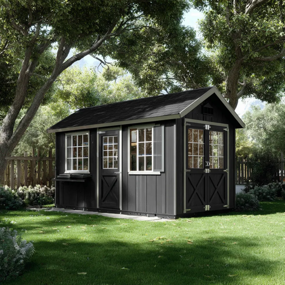 Casetta da giardino in legno 350x250x270 cm - Nero