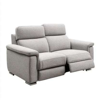 Divano a due posti reclinabile in tessuto 150x90x85 cm - Grigio Chiaro