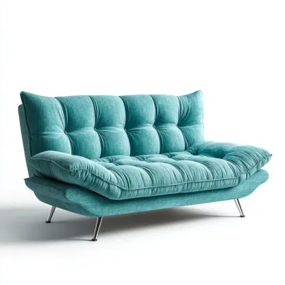 Divano due posti imbottito moderno 180x100x85 cm - Turchese