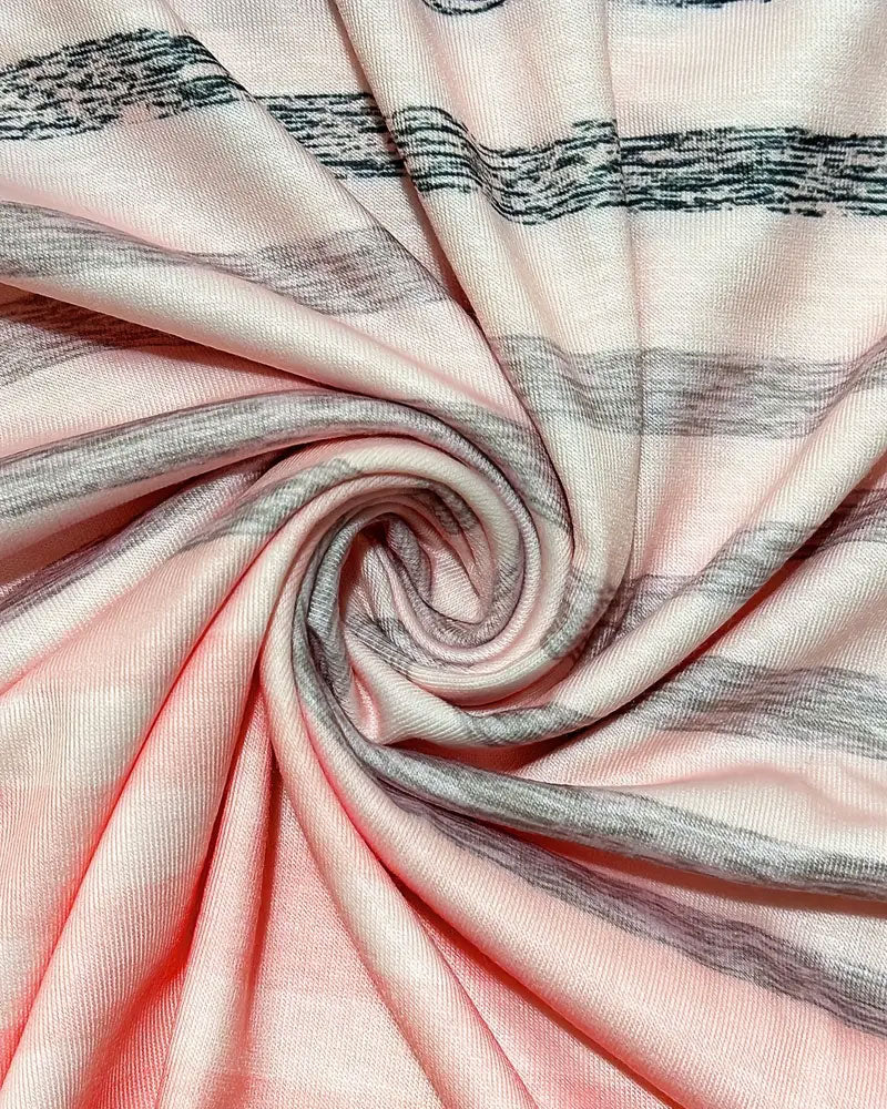 Aumora Round Neck Short Sleeve Striped T-Shirt