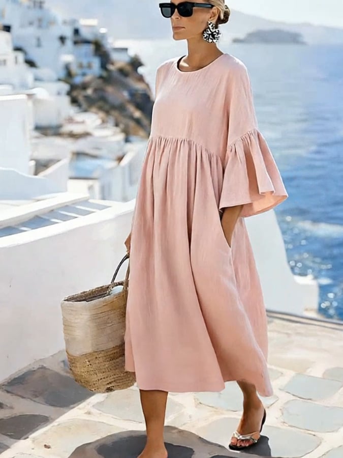 Women'S Casual Solid Color  Dress