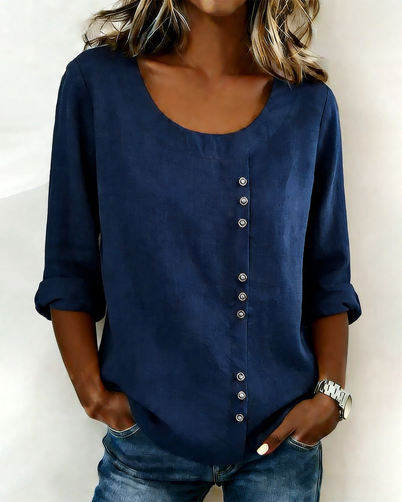 Round Neck Long Sleeve Top