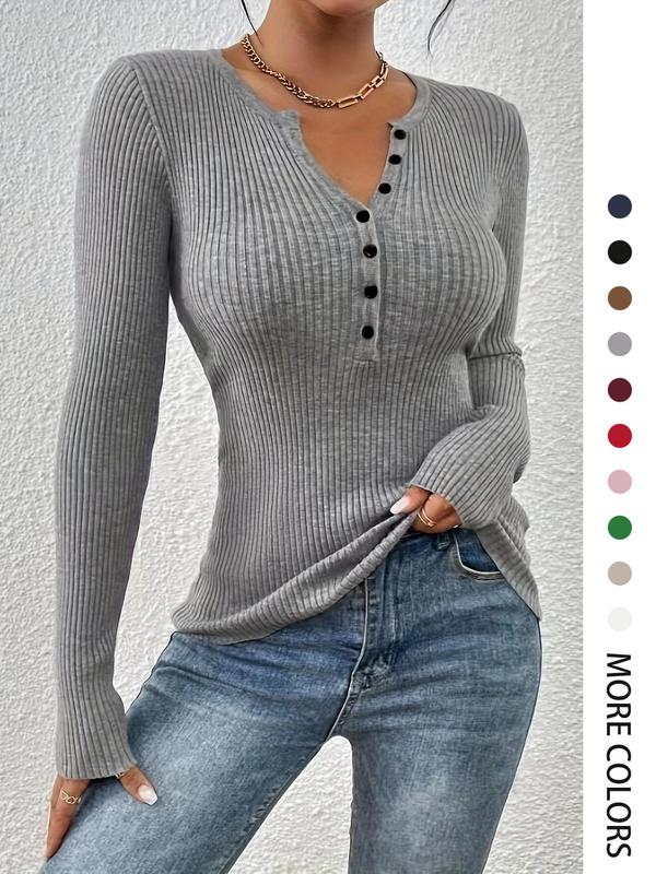 Elegant Chic Slim Fit Long Sleeve Round Neck Tops