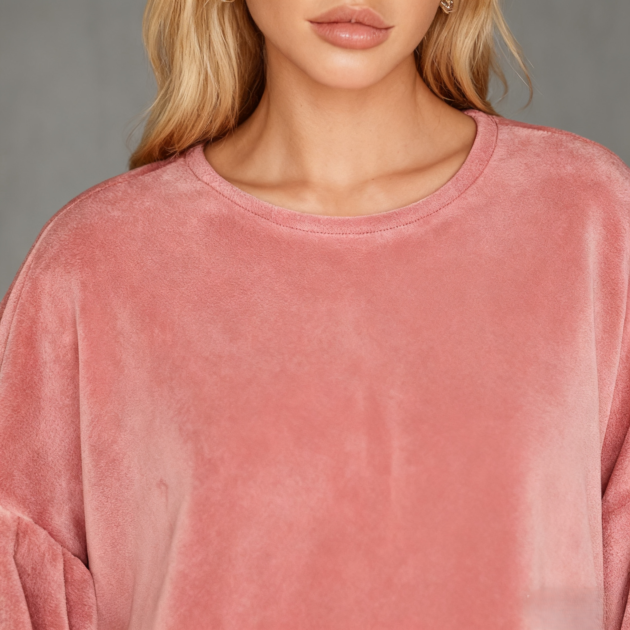 Women's Pink Retro Velvet Stand Collar Fringe Dress