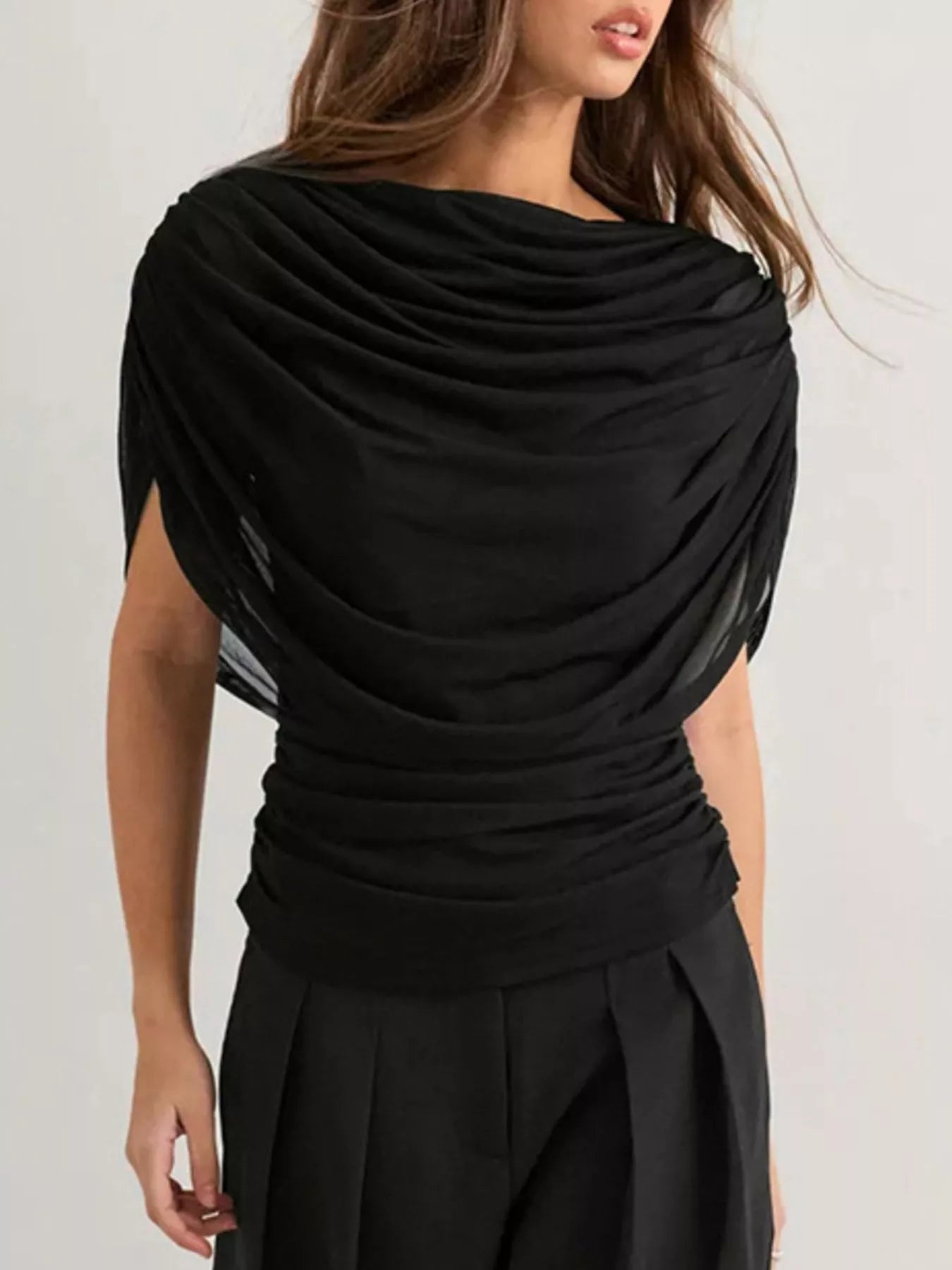 Ruched Short Sleeve Top