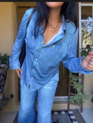 Denim Dreams Pajama Set – Cozy Fit, Soft Denim-Look Loungewear for All Night Comfort