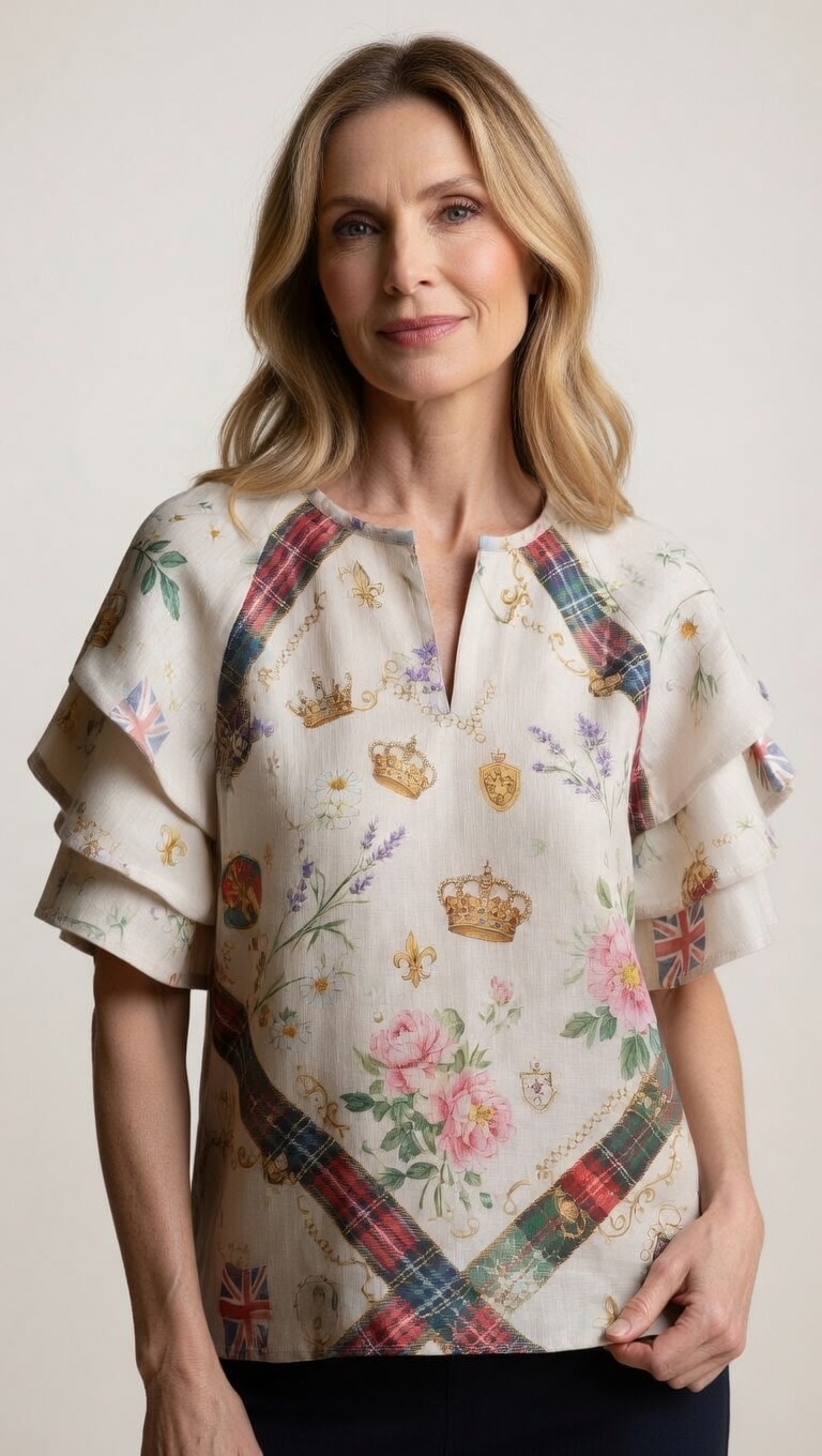 Timeless Linen Ruffle Blouse