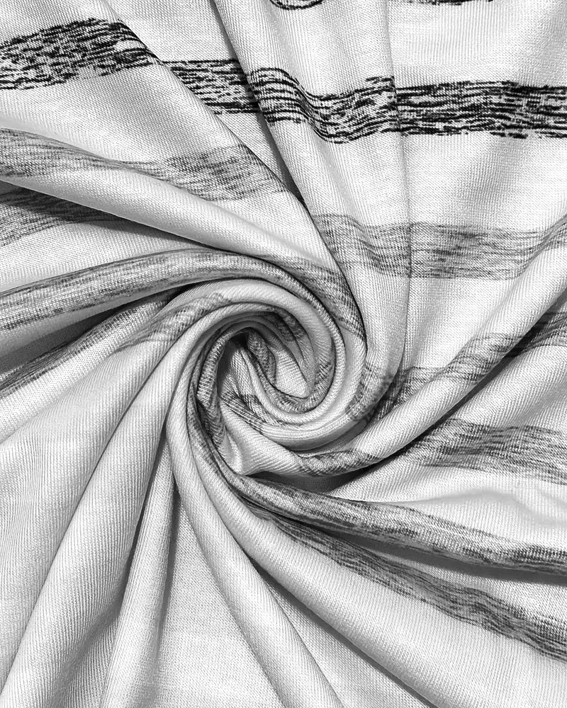 Aumora Round Neck Short Sleeve Striped T-Shirt