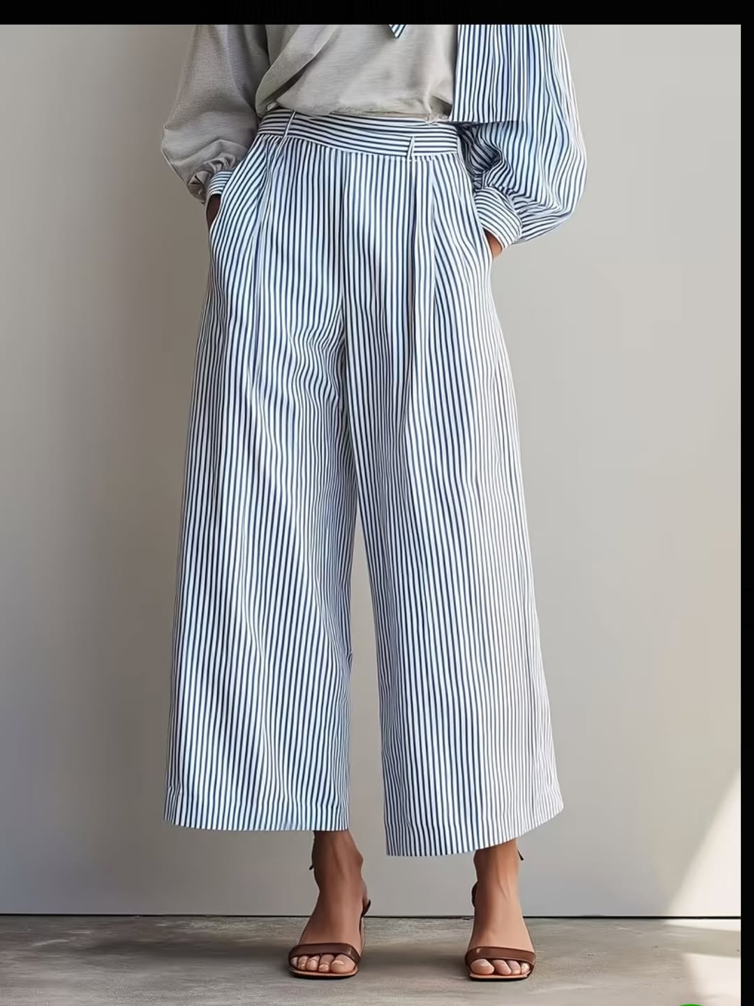  Striped Casual Elegant Straight Pants Women'S Suit