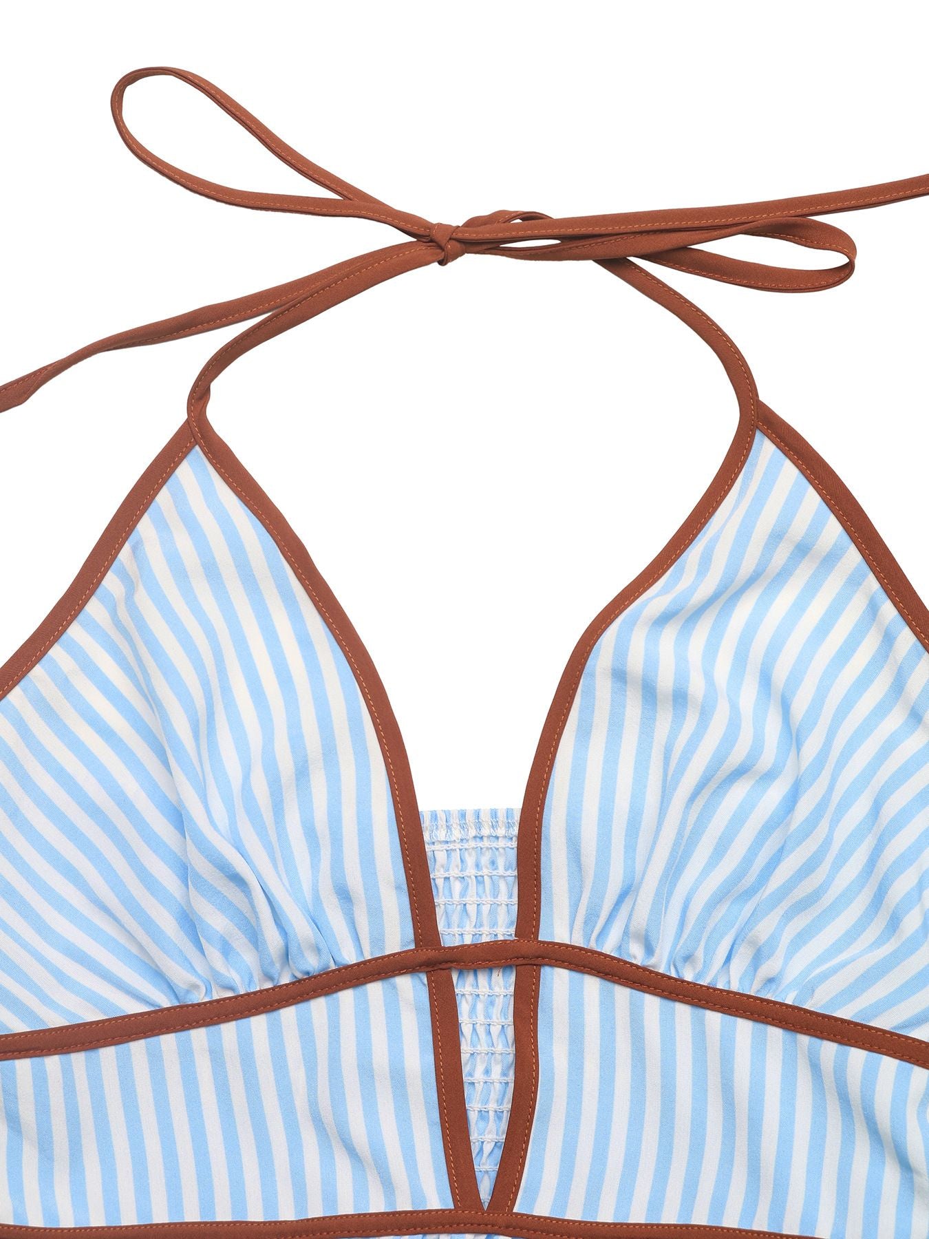 Striped Halter Neck Maxi Dress