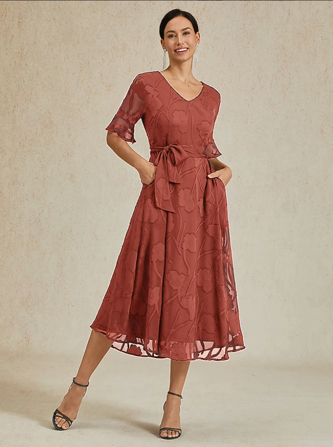 Women's Maxi Dress Cocktail Dress Wedding Guest Dress Semi Formal Dress A Line Dress Elegant Work Birthday Flutter Sleeve Wedding Guest Cocktail Party Formal Evening Regular Fit Solid Color Plain