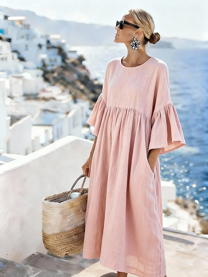 Women'S Casual Solid Color  Dress