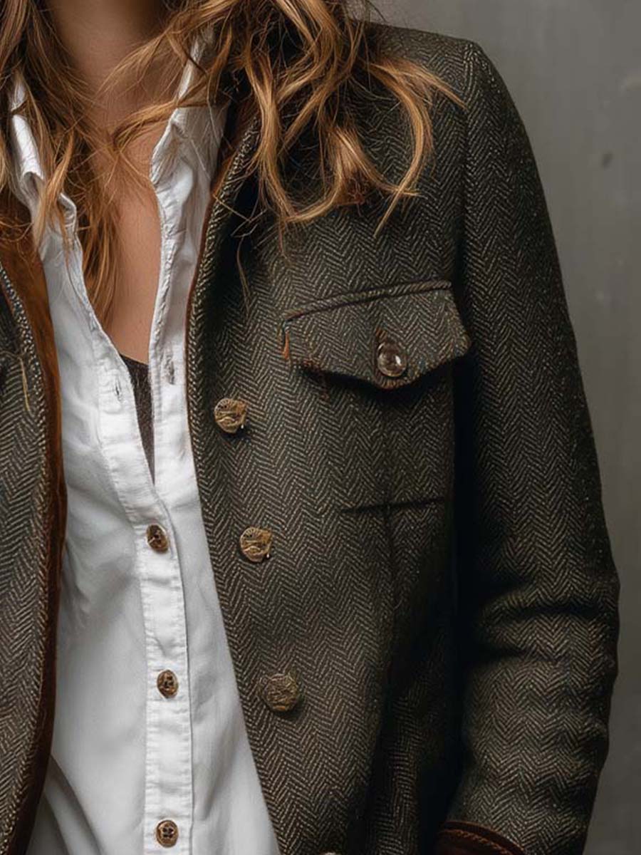 Groovy Collared Long Sleeve Outerwear