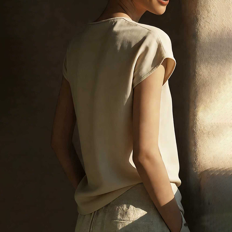 VChics Boho Vintage Lace V-neck Cotton Blend Shirt