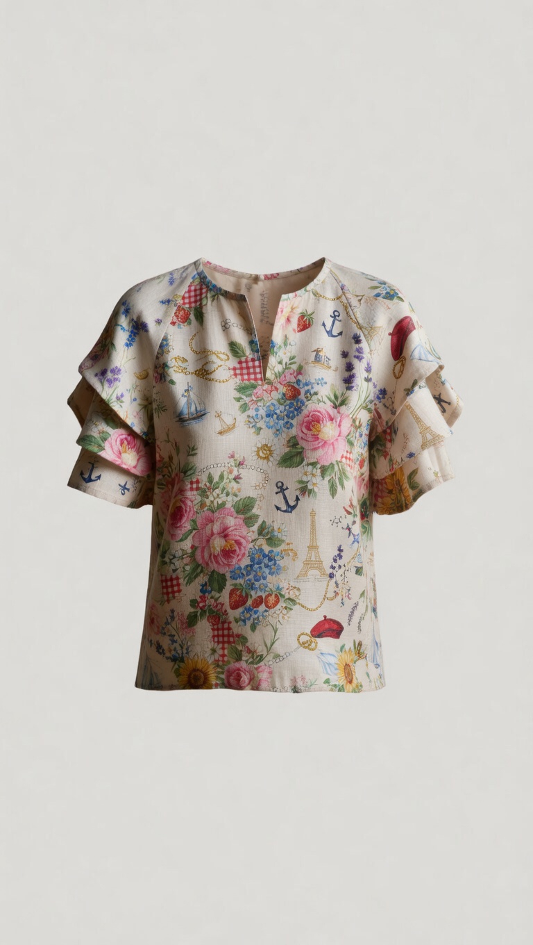 Timeless Linen Ruffle Blouse