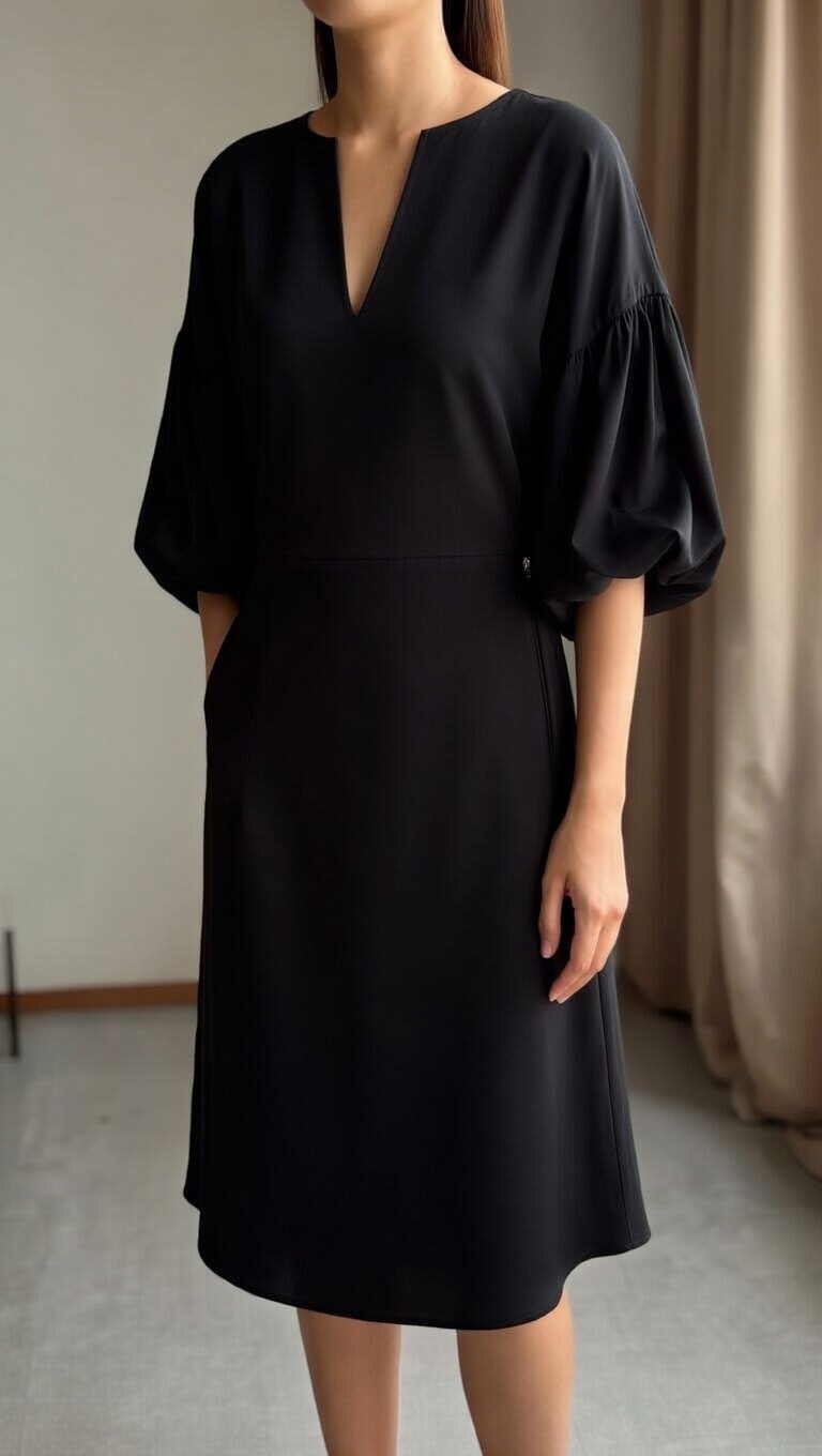 Relaxed Elegance Midi Wrap Dress