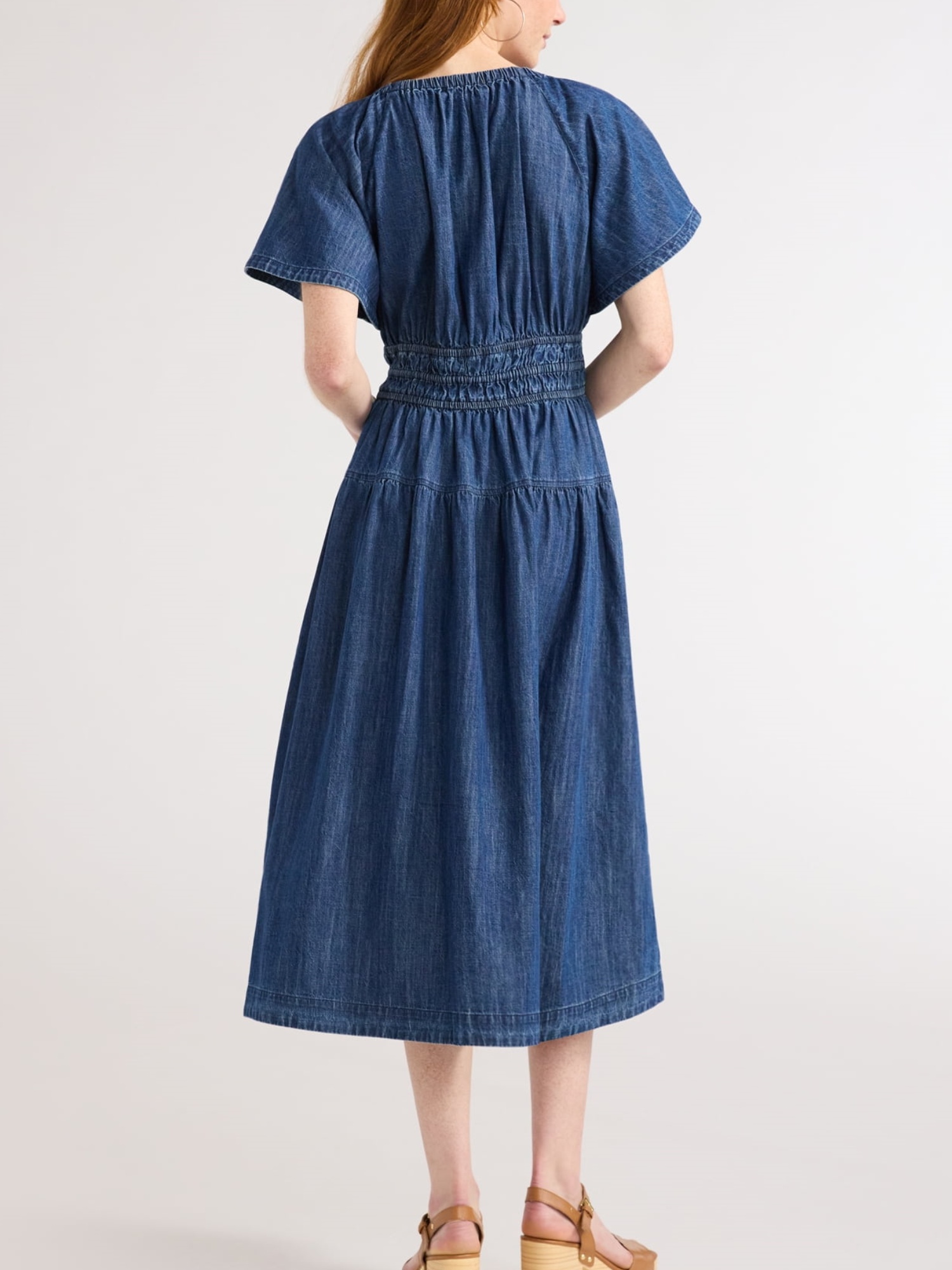 Hot Sale Women's Lightweight Denim Tiered Midi Dress (Buy 2 Free Shipping)