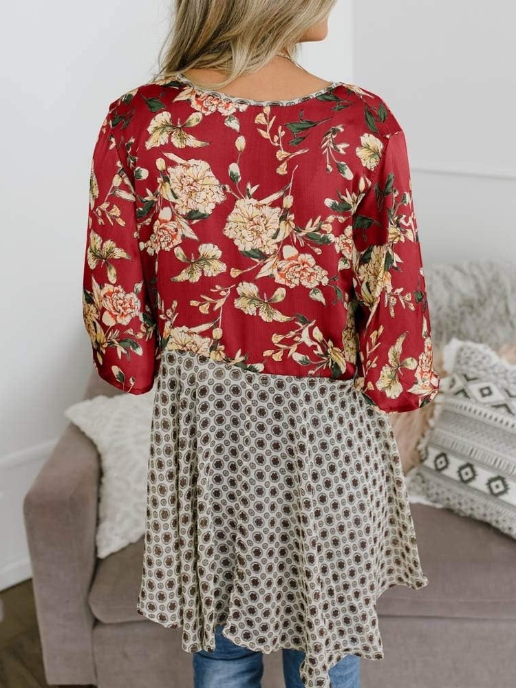 HOT SALE Women's Floral Kimono Ruffle Sleeve Tie Cardigans Flowy Boho Loose Cover Ups