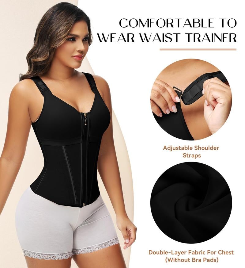SHAPSHE Waist Shapewear for Women with Bra Tummy Control Girdle Workout Shapewear with Adjustable Shoulder Strap