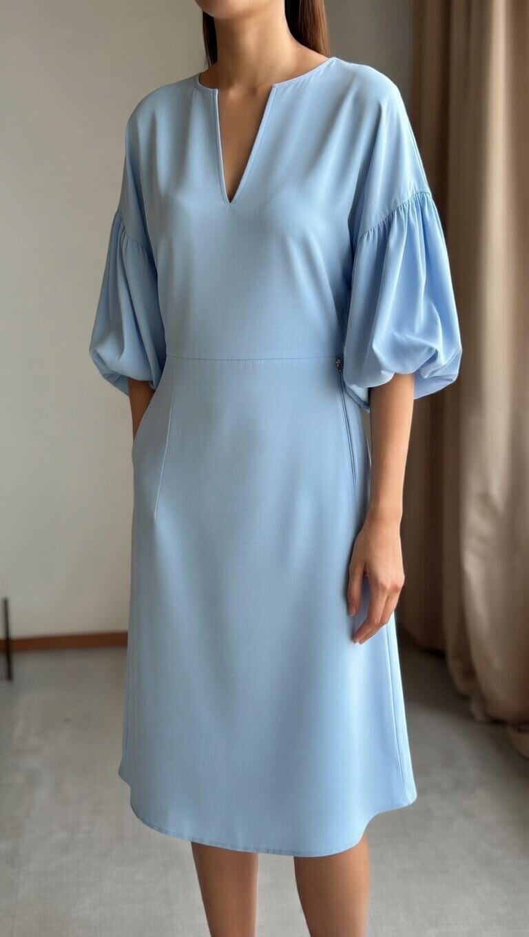 Relaxed Elegance Midi Wrap Dress