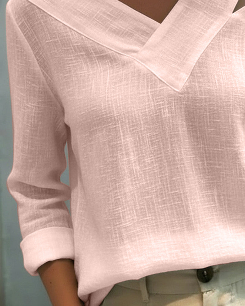 Stylish V-Neck Off-The-Shoulder Top