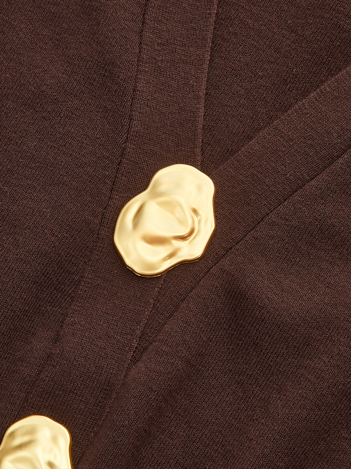 Metal Detail V-Neck Wool Blend Sweater