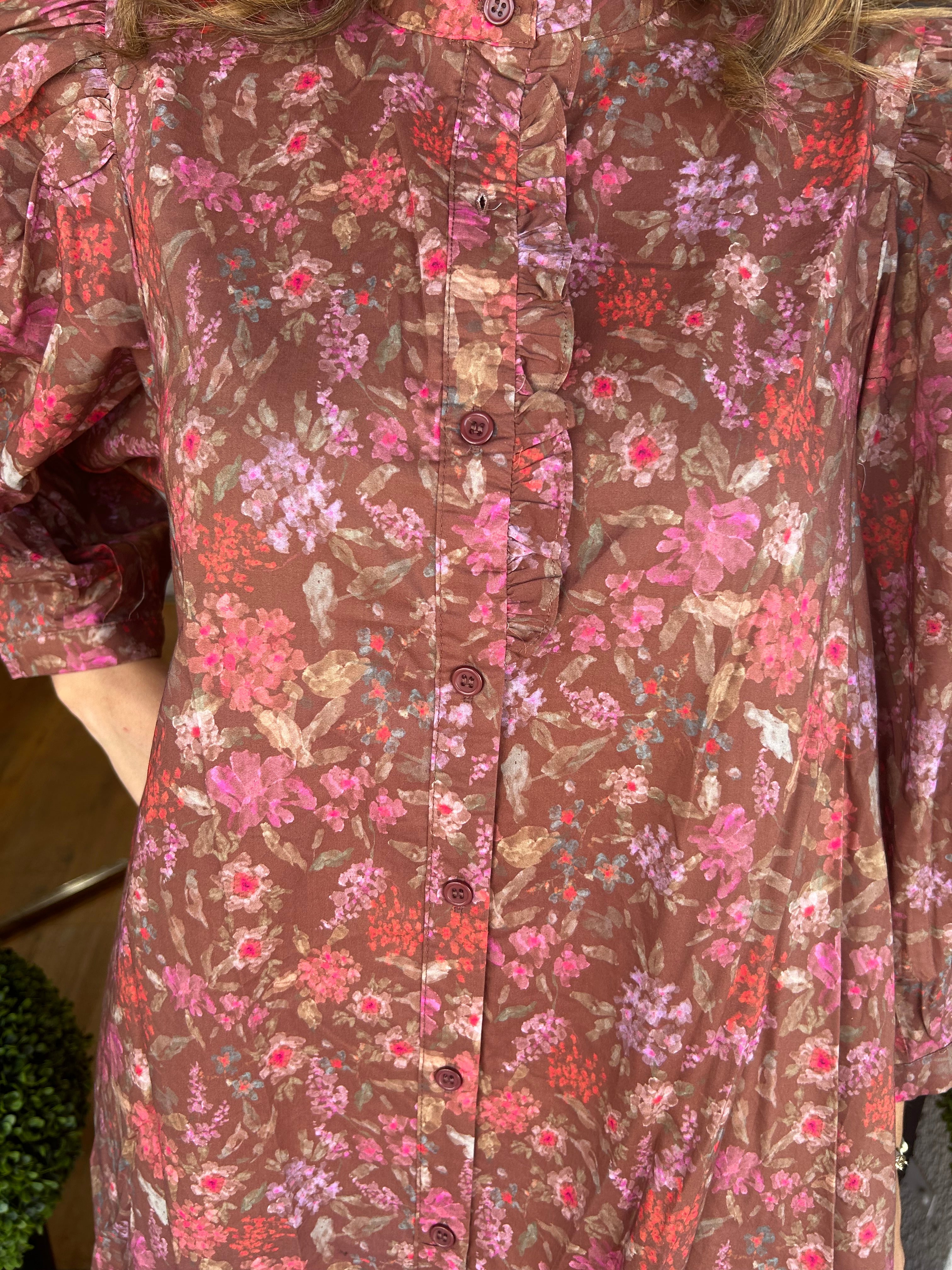 Women's Fall Puff Sleeve Floral Dress (Buy 2 Free Shipping)