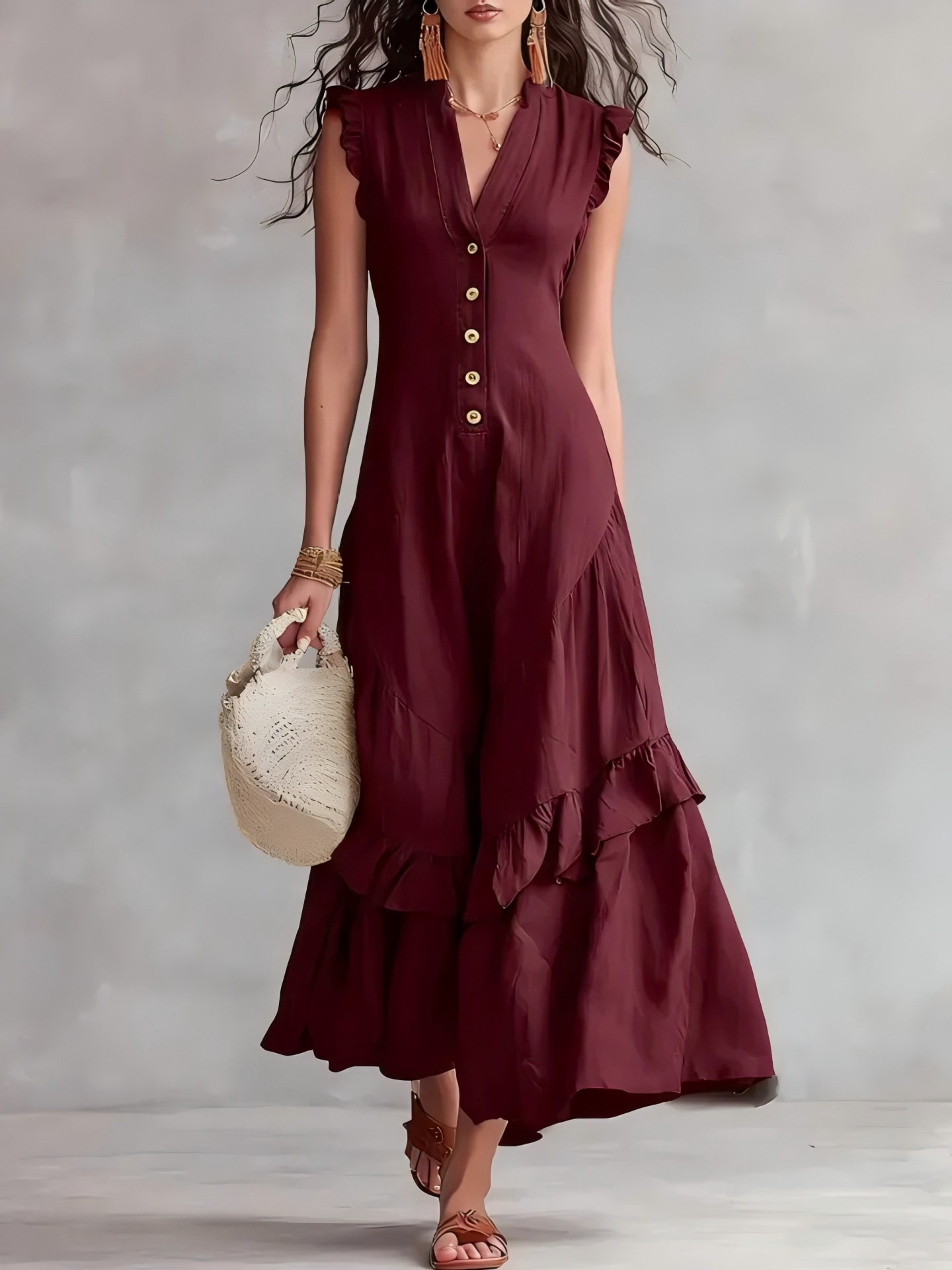 2026 European And American Cross-Border Amazon Independent Station New Style Elegant Minimalist Cotton And Linen Women'S Sleeveless Dress