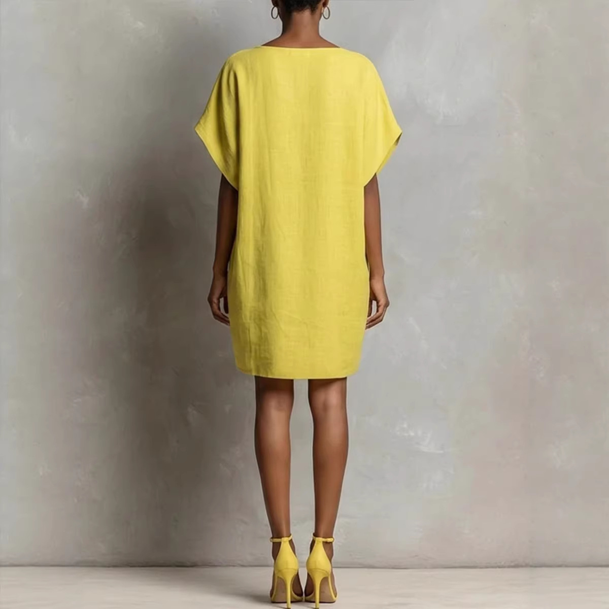 Effortless Linen-Blend Shift Dress 