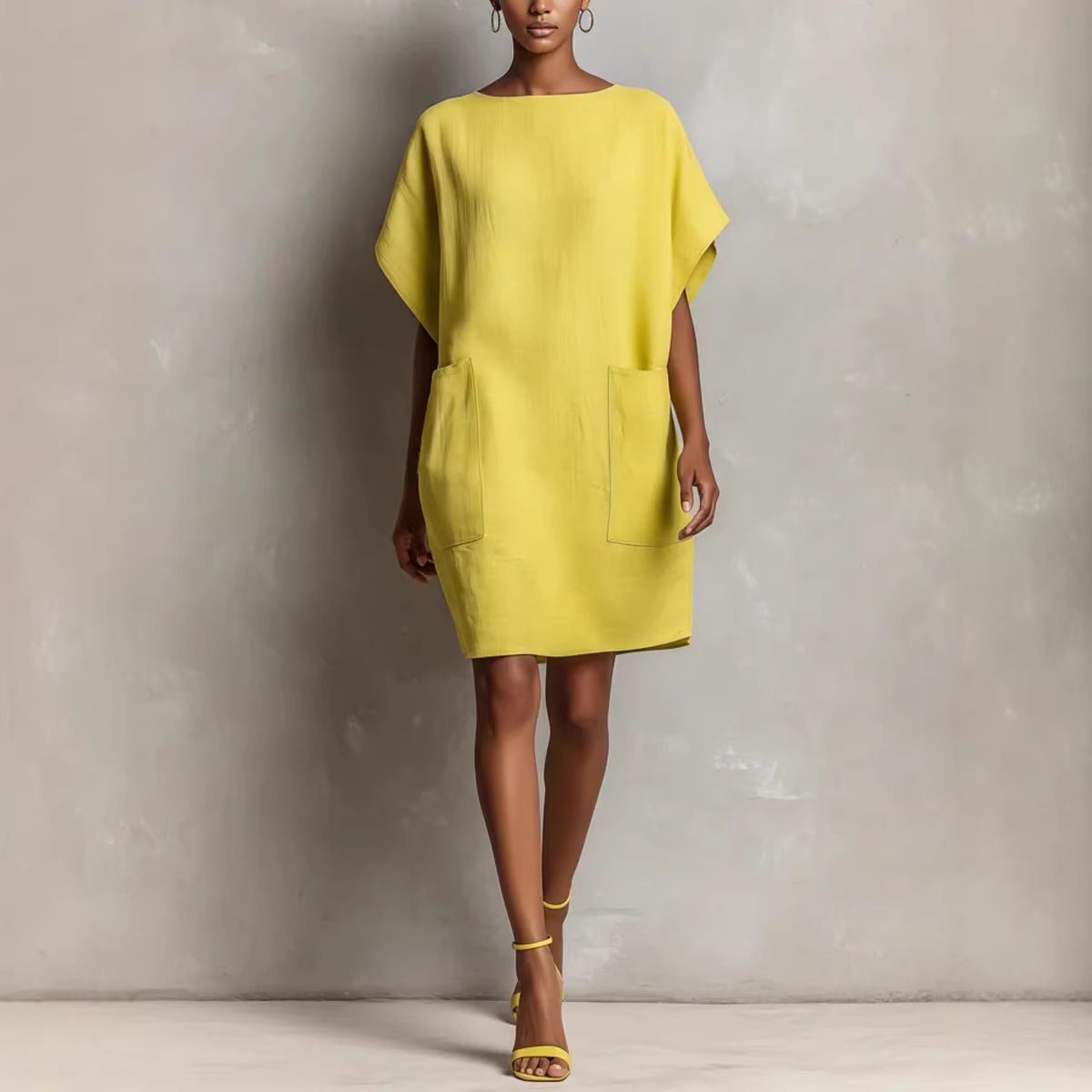 Effortless Linen-Blend Shift Dress 